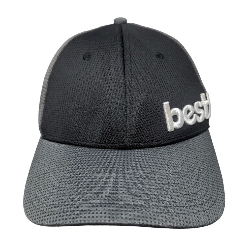 Best Bet Fitted Hat Gray Medium/Large Embroidered Colorblock 6 Panel